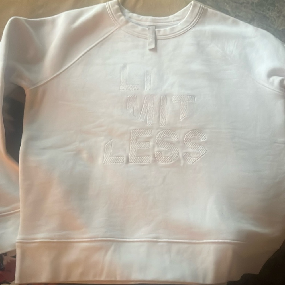 Athleta White Limitless Long Sleeve Sweatshirt